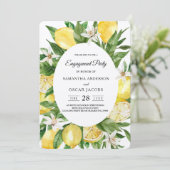 Kraft Vintage gelbe Lemonen Rahmen Einladung (Stehend Vorderseite)
