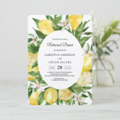 Kraft Vintage gelbe Lemonen Rahmen Einladung (Stehend Vorderseite)