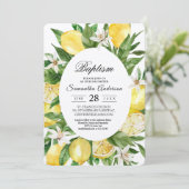 Kraft Vintage gelbe Lemonen Rahmen Einladung (Stehend Vorderseite)