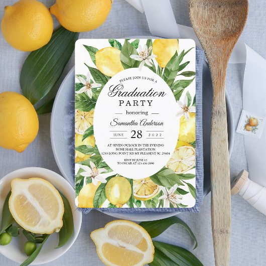 Kraft Vintage gelbe Lemonen Rahmen Einladung