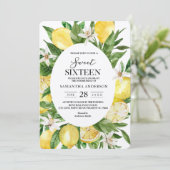 Kraft Vintage gelbe Lemonen Rahmen Einladung (Stehend Vorderseite)