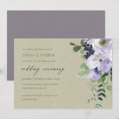 Kraft Violet Lila Blütenblätter Einladung (Vorne/Hinten)