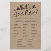 Kraft Was ist in Ihrer Purse Shower Value Game Car Flyer (Vorne)