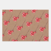 Kraft-Wasserfarbe Berry und Grünleaf Geschenkpapier Set (Vorderseite 3)