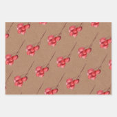 Kraft-Wasserfarbe Berry und Grünleaf Geschenkpapier Set (Vorderseite)