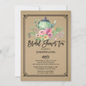 Kraft Wasserfarbe Brautparty Tee Einladung (Vorderseite)