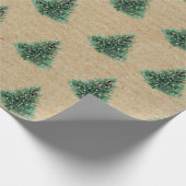 Kraft Wasserfarbe Weihnachtsgrün Pine Tree Geschenkpapier (Ecke)
