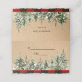 Kraft Wasserfarben Pine Trees & Red Buffalo Karier Platzkarte (Außenseite Aufgefaltet)