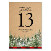 Kraft Wasserfarben Pine Trees & Red Buffalo Karier Tischnummer (Rückseite)