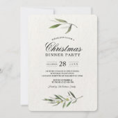 Kraft Watercolor Green Olive Branch Einladung (Vorderseite)