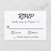 Kraft Wedding Script RSVP Karten (Vorderseite)