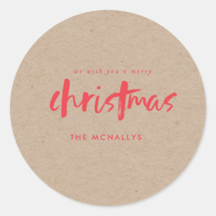Kraft Weihnachtsgeschenk-Tag-Aufkleber Runder Aufkleber