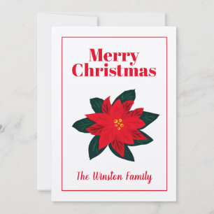 Kraft Weihnachtskarte mit poinsettia Blume Design Feiertagskarte