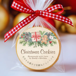 Kraft Weihnachtsplätzchen-Schachtel Etikett Lebkuc Runder Aufkleber