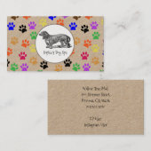 Kraft Whimsical Hund und paw Print Muster Groomer Visitenkarte (Vorne/Hinten)