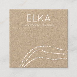 Kraft White Dots Square Earring Display Card Quadratische Visitenkarte