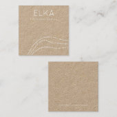 Kraft White Dots Square Earring Display Card Quadratische Visitenkarte (Vorne/Hinten)