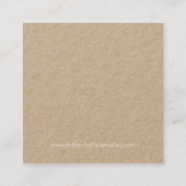 Kraft White Dots Square Earring Display Card Quadratische Visitenkarte (Rückseite)