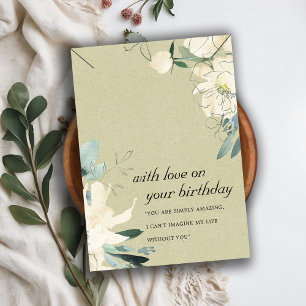 KRAFT WHITE FLORAL BIRTHDAY NECKLACE DISPLAKARTE PLATZKARTE