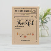 Kraft/White Friendsgiving Einladung (Stehend Vorderseite)