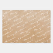 Kraft White Frohe Weihnachten glückliche Ferien Bä Geschenkpapier Set (Vorderseite)