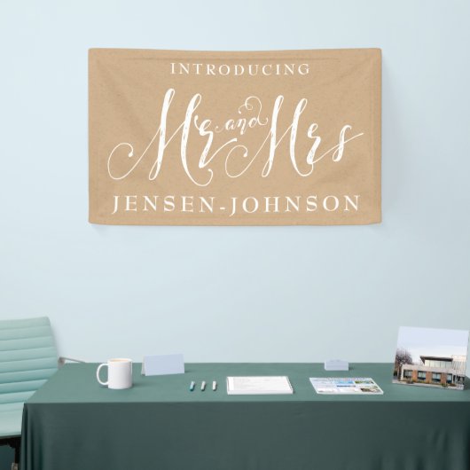 Kraft White Neutral Mr. & Mrs. Wedding Banner Deco (Messeveranstaltung)