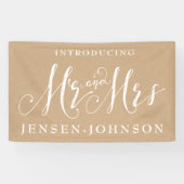 Kraft White Neutral Mr. & Mrs. Wedding Banner Deco (Horizontal)