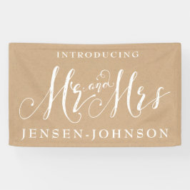 Kraft White Neutral Mr. & Mrs. Wedding Banner Deco