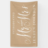 Kraft White Neutral Mr. & Mrs. Wedding Banner Deco (Vertikal)
