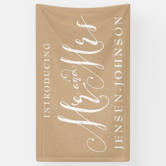 Kraft White Neutral Mr. & Mrs. Wedding Banner Deco (Vertikal)