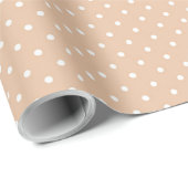Kraft White Neutral Polka Dots Spot Geschenkpapier (Rolleneckpunkt)