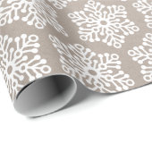 Kraft White Snowflakes Weihnachtsfeiertag Geschenkpapier (Rolleneckpunkt)