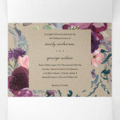 KRAFT WILD LILA LILAC FLUSSBREITE WASSERFARBE DREIFACH GEFALTETE EINLADUNG (Innenseite Mitte)