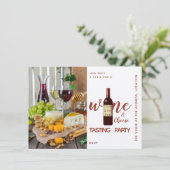 Kraft Wine Cheese Degustation Party Einladungen Fo (Stehend Vorderseite)