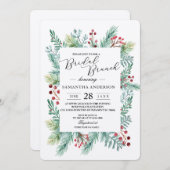 Kraft Winter Leaf Rahmen Greenerie Einladung (Vorne/Hinten)