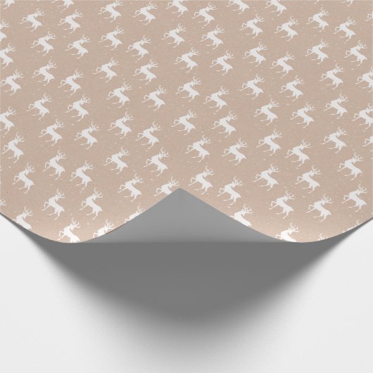 Kraft Winter White Christmas Elegant Wrapping Pap Geschenkpapier (Ecke)