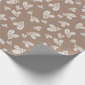 Kraft Winter White Christmas Holly Elegant Geschenkpapier (Ecke)