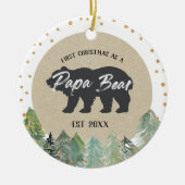 Kraft Wood Christmas als Papa-Bären-Ornament Keramik Ornament (Vorne)