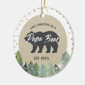 Kraft Wood Christmas als Papa-Bären-Ornament Keramik Ornament (Links)