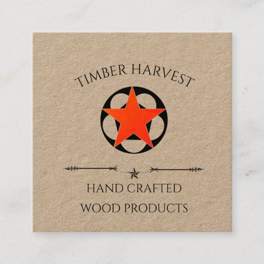 Kraft Woodworker Quadratische Visitenkarte (Vorderseite)
