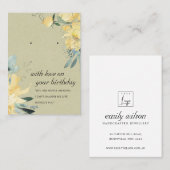 KRAFT YELLOW BIRTHDAY FREUND EARRING DISPLAKARTE PLATZKARTE (Vorne/Hinten)