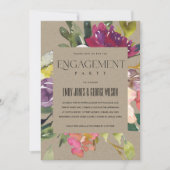 KRAFT YELLOW BLUSH BURGUNDDY FLORAL VERLOBUNG EINLADUNG (Vorderseite)