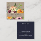 KRAFT YELLOW ORANGE FLORA BUNCH WEDCH DANKEN QUADRATISCHE VISITENKARTE (Vorne/Hinten)