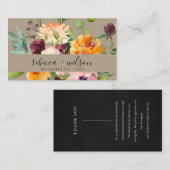 KRAFT YELLOW ORANGE FLORAL BUNCH WEDING DANK VISITENKARTE (Vorne/Hinten)