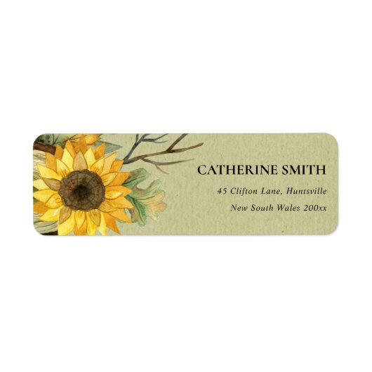 KRAFT YELLOW SUNFLOWER WASSERCOLOR-FLUSSADRESSE (Vorne)