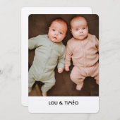 Kraft-Zwillingsgeburt Feiertagskarte (Vorne/Hinten)