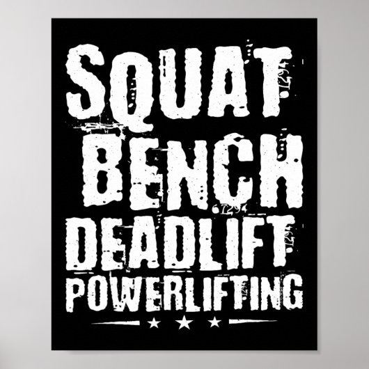 Kraftanhebung auf der Squat Bench Deadlift Poster (Vorne)