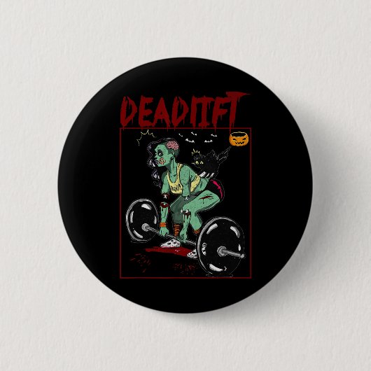 Kraftdreikampf Skelett Gewichtheber Bodybuilder Wo Button (Vorderseite)