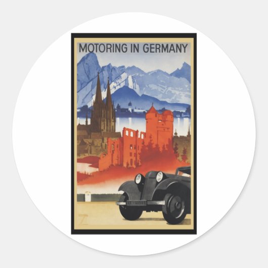 Kraftfahrzeug in Deutschland Runder Aufkleber (Vorderseite)