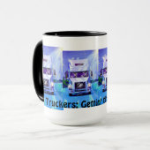 KRAFTFAHRZEUGE BIG-RIG-LKW-HALTUNG KAFFEMUGS TASSE (Vorderseite Links)